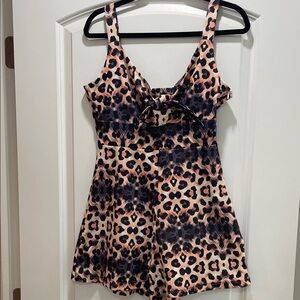 Leopard Print Peep Hole Romper